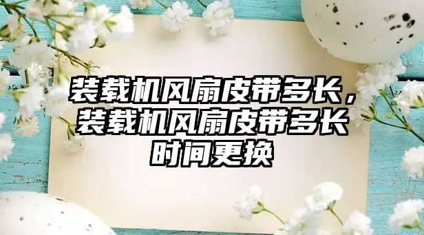 裝載機(jī)風(fēng)扇皮帶多長，裝載機(jī)風(fēng)扇皮帶多長時間更換