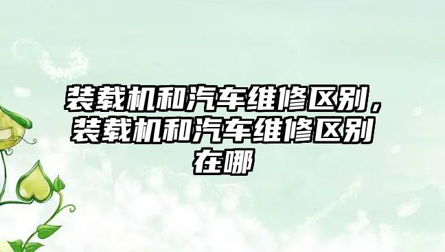 裝載機和汽車維修區(qū)別，裝載機和汽車維修區(qū)別在哪