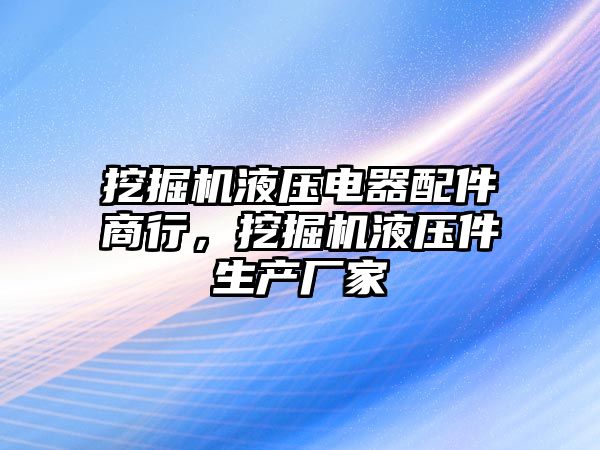 挖掘機液壓電器配件商行，挖掘機液壓件生產(chǎn)廠家