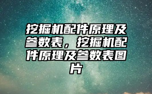挖掘機(jī)配件原理及參數(shù)表，挖掘機(jī)配件原理及參數(shù)表圖片