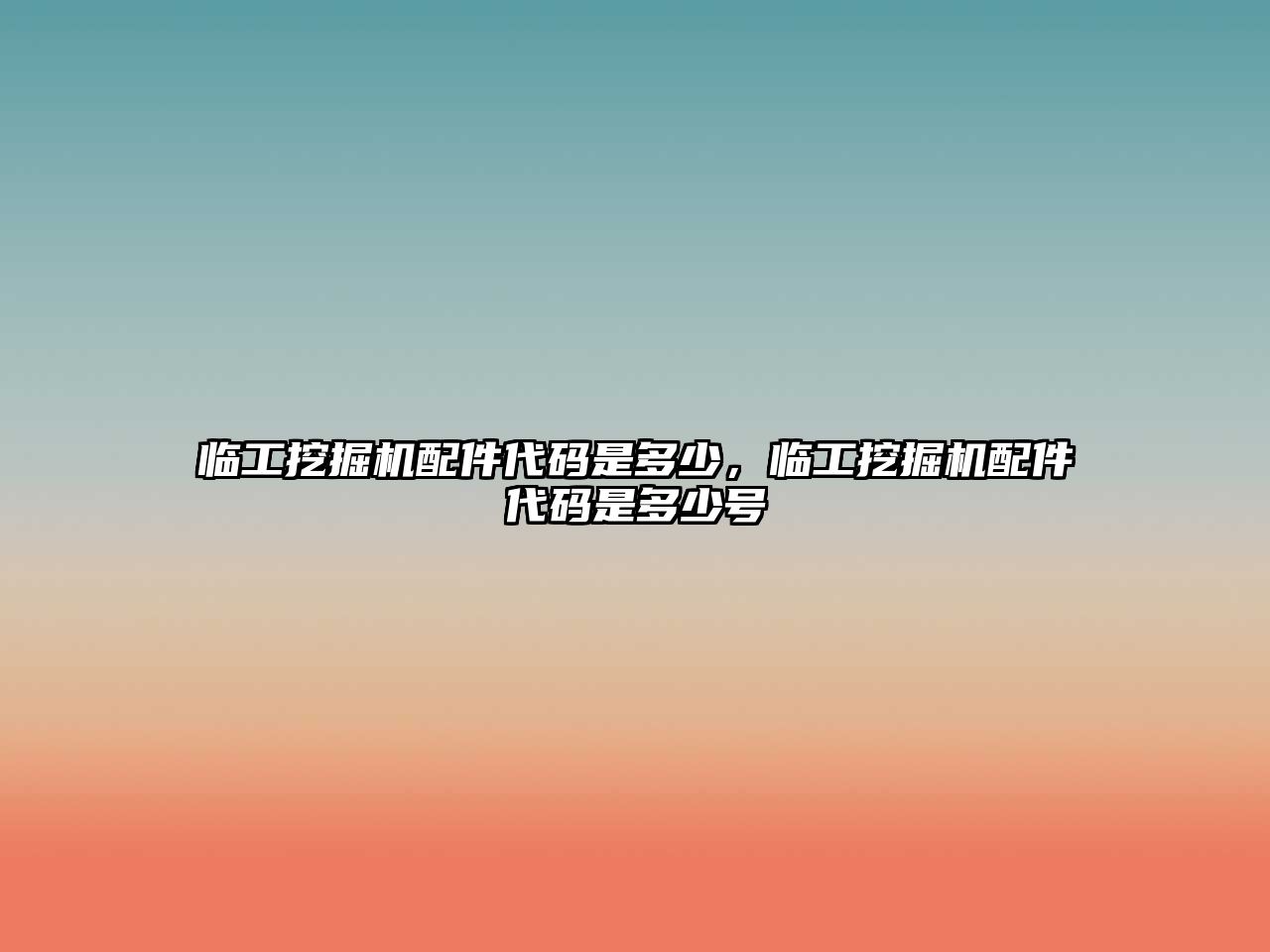 臨工挖掘機配件代碼是多少，臨工挖掘機配件代碼是多少號