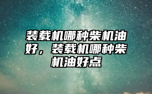 裝載機哪種柴機油好，裝載機哪種柴機油好點