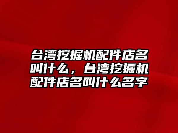 臺灣挖掘機配件店名叫什么，臺灣挖掘機配件店名叫什么名字