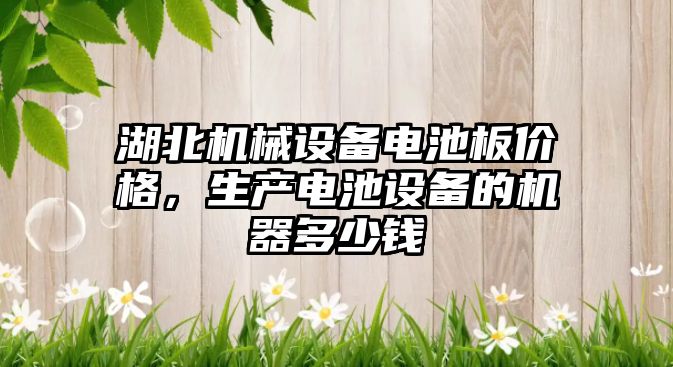 湖北機(jī)械設(shè)備電池板價(jià)格，生產(chǎn)電池設(shè)備的機(jī)器多少錢