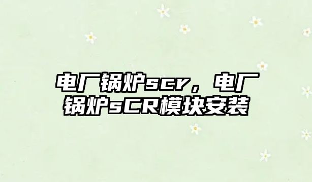 電廠鍋爐scr，電廠鍋爐sCR模塊安裝