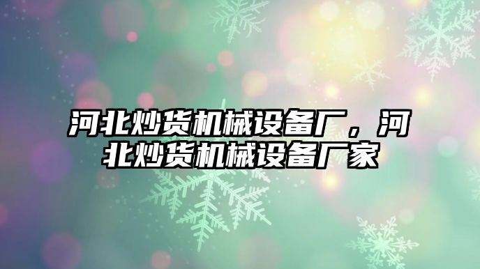 河北炒貨機械設備廠，河北炒貨機械設備廠家