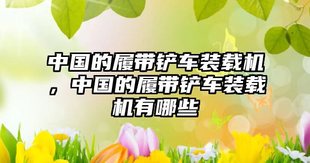 中國的履帶鏟車裝載機，中國的履帶鏟車裝載機有哪些