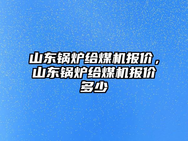 山東鍋爐給煤機報價，山東鍋爐給煤機報價多少