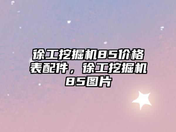 徐工挖掘機85價格表配件，徐工挖掘機85圖片