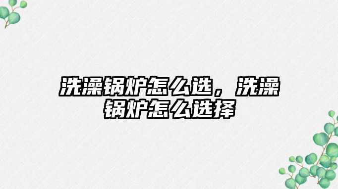 洗澡鍋爐怎么選，洗澡鍋爐怎么選擇
