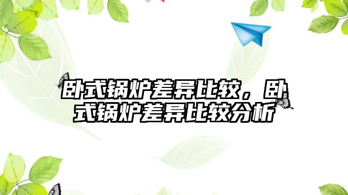 臥式鍋爐差異比較，臥式鍋爐差異比較分析