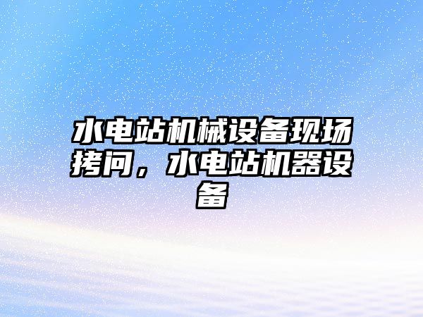 水電站機械設備現(xiàn)場拷問，水電站機器設備