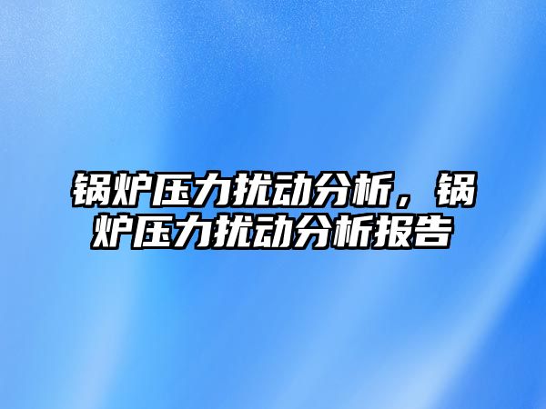 鍋爐壓力擾動分析，鍋爐壓力擾動分析報告