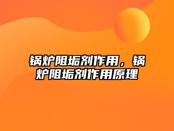 鍋爐阻垢劑作用，鍋爐阻垢劑作用原理