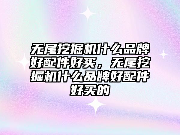 無尾挖掘機什么品牌好配件好買，無尾挖掘機什么品牌好配件好買的