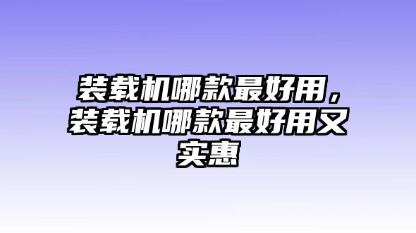 裝載機哪款最好用，裝載機哪款最好用又實惠