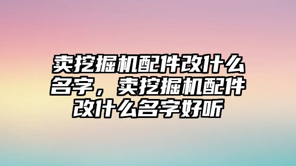 賣挖掘機(jī)配件改什么名字，賣挖掘機(jī)配件改什么名字好聽