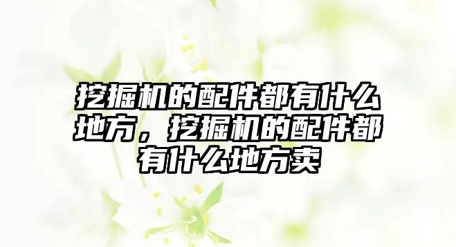 挖掘機(jī)的配件都有什么地方，挖掘機(jī)的配件都有什么地方賣