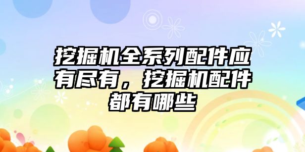 挖掘機全系列配件應有盡有，挖掘機配件都有哪些