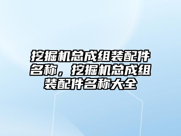 挖掘機總成組裝配件名稱，挖掘機總成組裝配件名稱大全