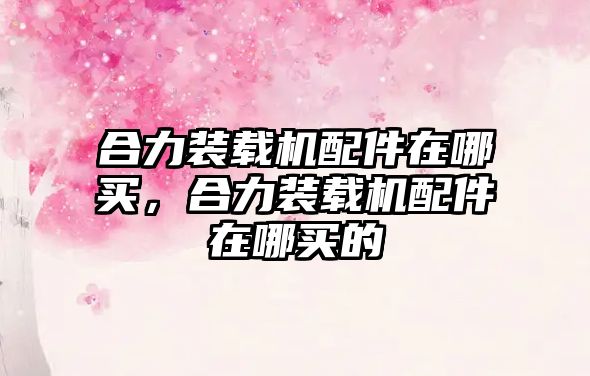 合力裝載機配件在哪買，合力裝載機配件在哪買的