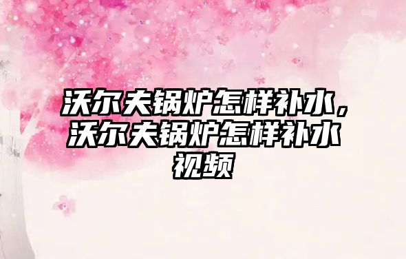 沃爾夫鍋爐怎樣補(bǔ)水，沃爾夫鍋爐怎樣補(bǔ)水視頻