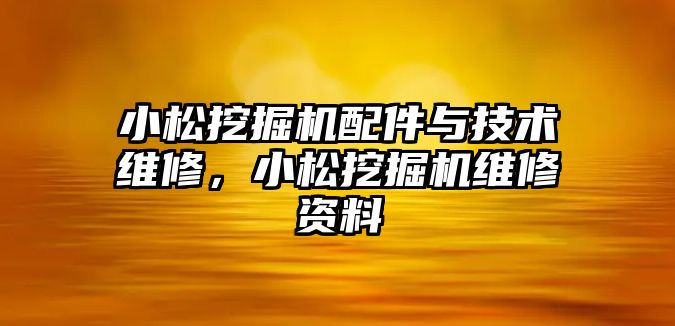 小松挖掘機(jī)配件與技術(shù)維修，小松挖掘機(jī)維修資料