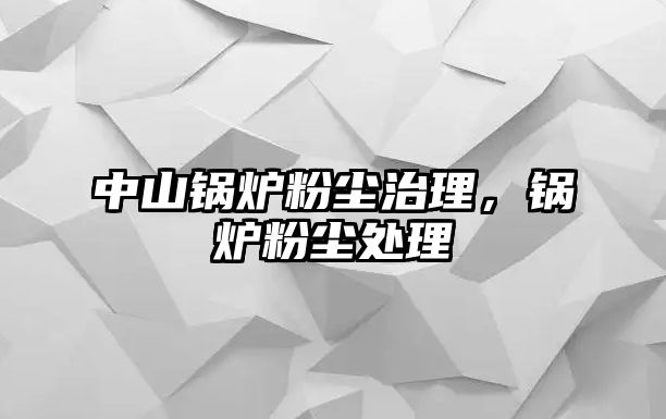 中山鍋爐粉塵治理，鍋爐粉塵處理
