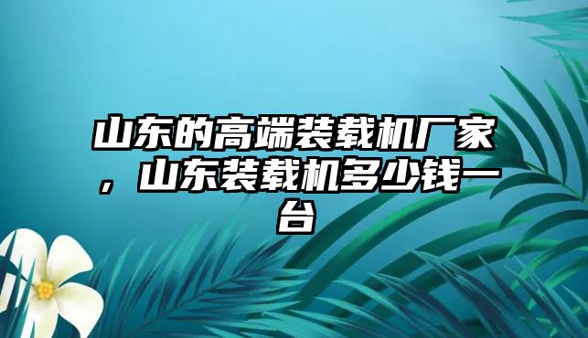山東的高端裝載機廠家，山東裝載機多少錢一臺