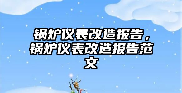 鍋爐儀表改造報(bào)告，鍋爐儀表改造報(bào)告范文