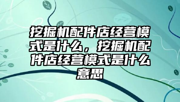 挖掘機(jī)配件店經(jīng)營模式是什么，挖掘機(jī)配件店經(jīng)營模式是什么意思