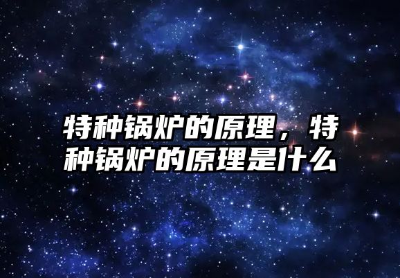 特種鍋爐的原理，特種鍋爐的原理是什么