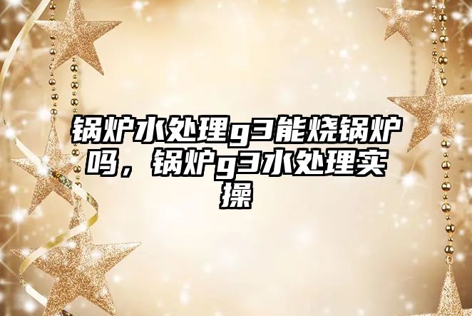 鍋爐水處理g3能燒鍋爐嗎，鍋爐g3水處理實(shí)操
