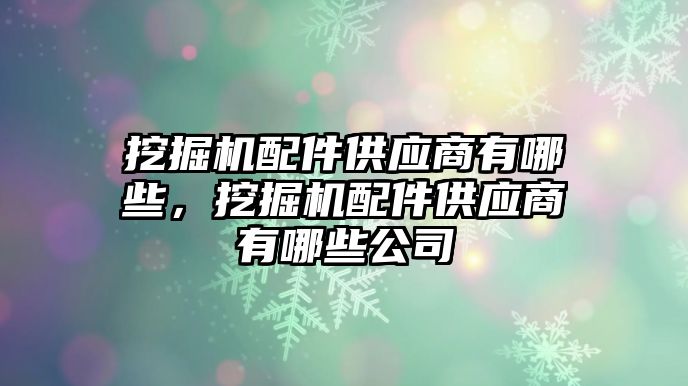 挖掘機(jī)配件供應(yīng)商有哪些，挖掘機(jī)配件供應(yīng)商有哪些公司