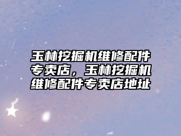 玉林挖掘機(jī)維修配件專賣店，玉林挖掘機(jī)維修配件專賣店地址