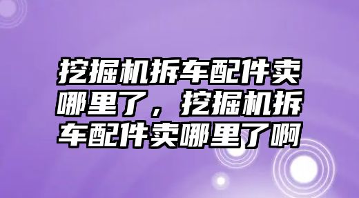 挖掘機拆車配件賣哪里了，挖掘機拆車配件賣哪里了啊