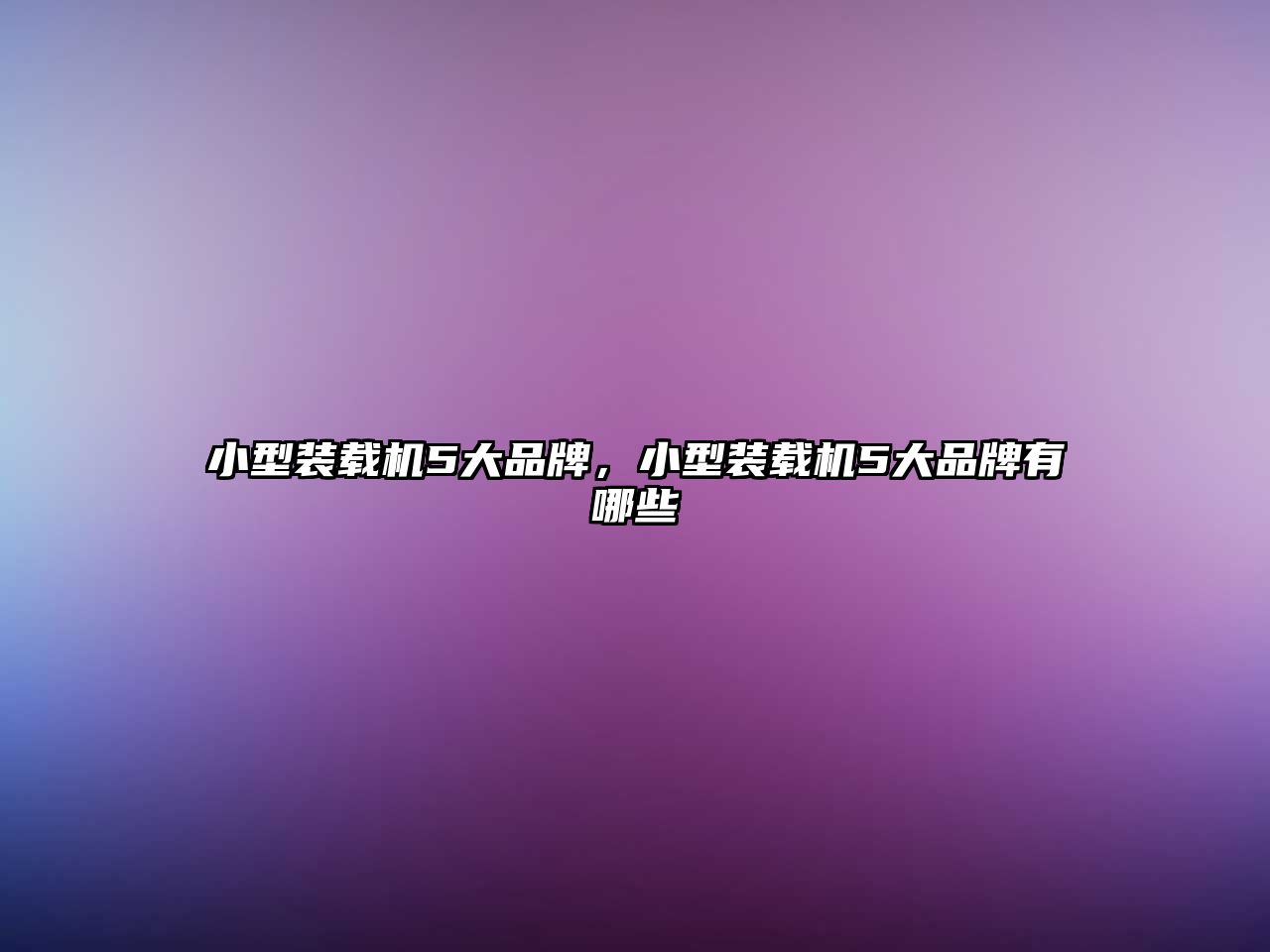 小型裝載機(jī)5大品牌，小型裝載機(jī)5大品牌有哪些