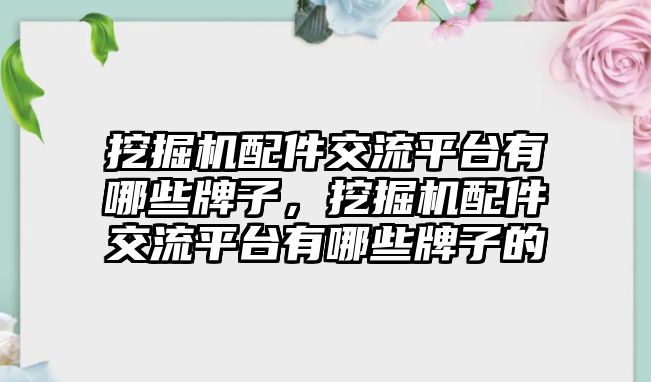挖掘機配件交流平臺有哪些牌子，挖掘機配件交流平臺有哪些牌子的