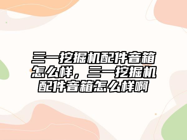 三一挖掘機(jī)配件音箱怎么樣，三一挖掘機(jī)配件音箱怎么樣啊