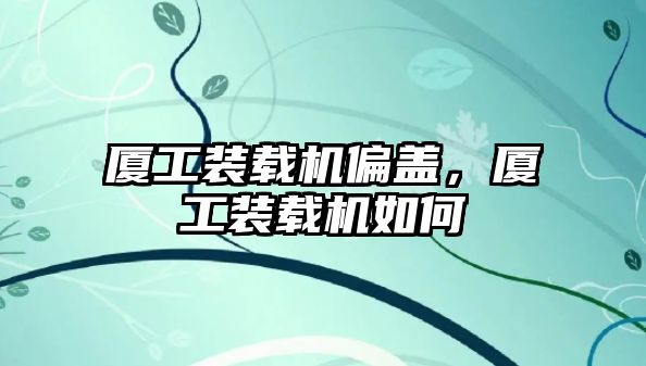 廈工裝載機偏蓋，廈工裝載機如何