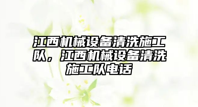 江西機(jī)械設(shè)備清洗施工隊(duì)，江西機(jī)械設(shè)備清洗施工隊(duì)電話