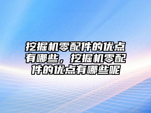 挖掘機零配件的優(yōu)點有哪些，挖掘機零配件的優(yōu)點有哪些呢