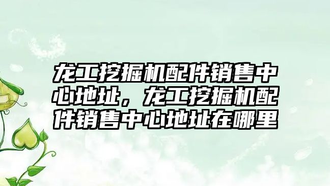 龍工挖掘機配件銷售中心地址，龍工挖掘機配件銷售中心地址在哪里