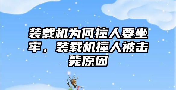 裝載機(jī)為何撞人要坐牢，裝載機(jī)撞人被擊斃原因