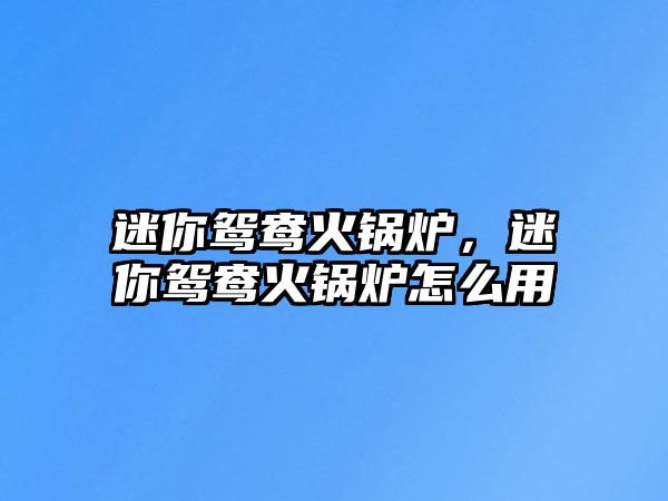 迷你鴛鴦火鍋爐，迷你鴛鴦火鍋爐怎么用