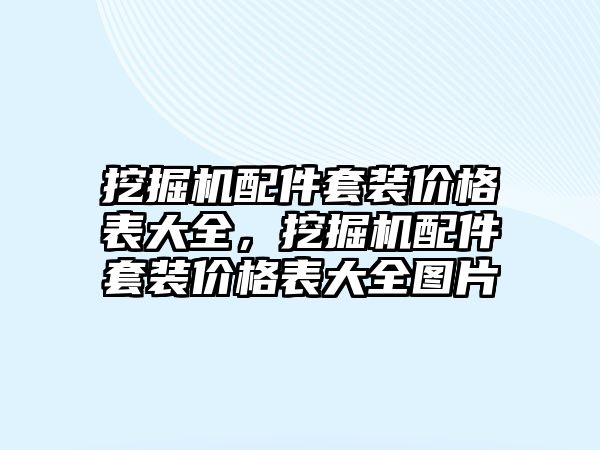 挖掘機配件套裝價格表大全，挖掘機配件套裝價格表大全圖片