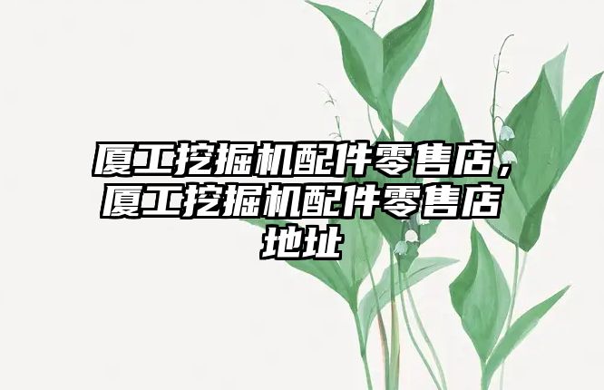 廈工挖掘機(jī)配件零售店，廈工挖掘機(jī)配件零售店地址