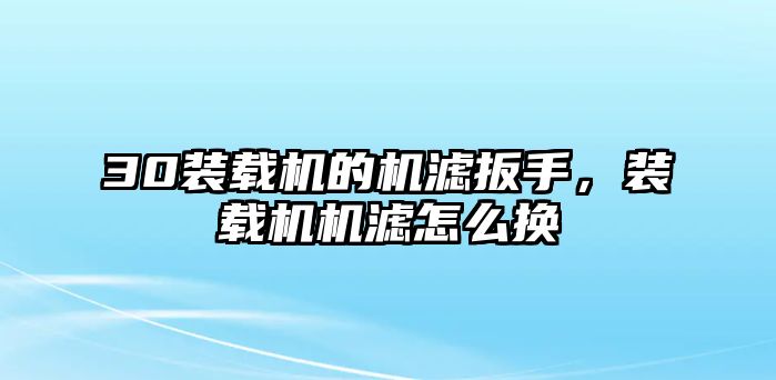 30裝載機(jī)的機(jī)濾扳手，裝載機(jī)機(jī)濾怎么換