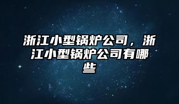 浙江小型鍋爐公司，浙江小型鍋爐公司有哪些