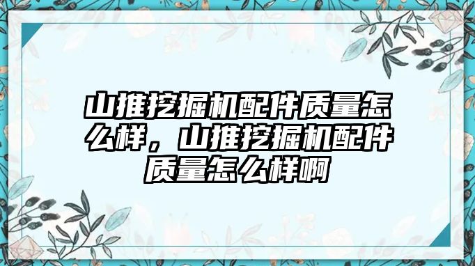 山推挖掘機(jī)配件質(zhì)量怎么樣，山推挖掘機(jī)配件質(zhì)量怎么樣啊